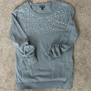 Sequin crew neck sweater